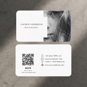 Professionell Modern Photo QR-kod Visitkort