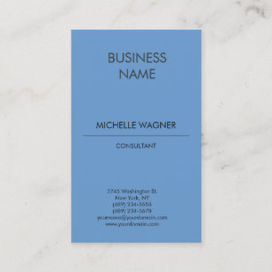 Professionell Modern Plain Elegant Blue Grått Visitkort