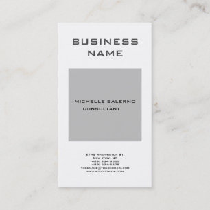 Professionell Modern Plain Grått White Minimalist Visitkort