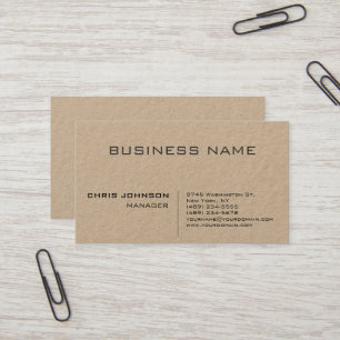 Professionell Modern Plain Simple Premium Kraft Visitkort