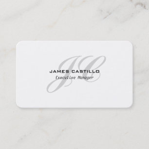 Professionell Modern Premium Grått Monogrammad Visitkort