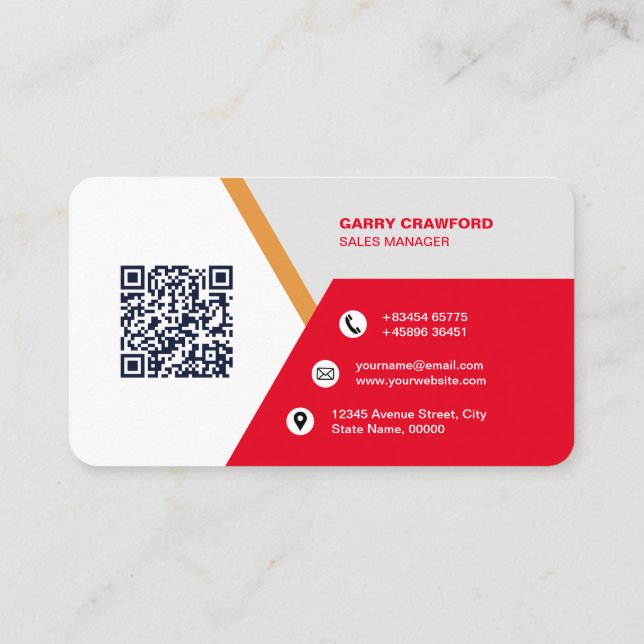 Professionell Modern QR-Anpassningsbar Personlig B Visitkort (Baksida)