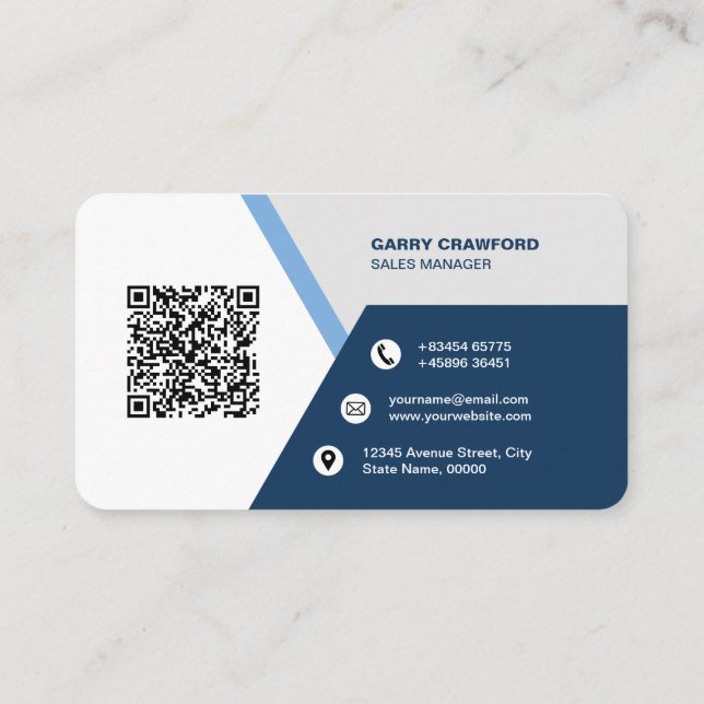 Professionell Modern QR-Anpassningsbar Personlig B Visitkort (Baksida)