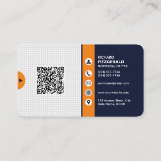 Professionell Modern QR-Anpassningsbar Personlig B Visitkort