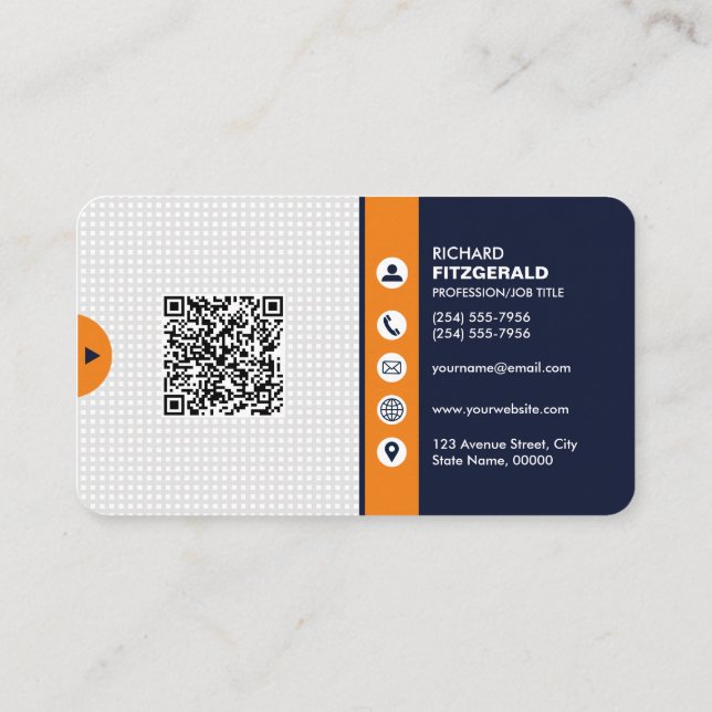 Professionell Modern QR-Anpassningsbar Personlig B Visitkort (Baksida)