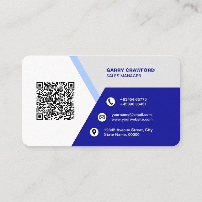 Professionell Modern QR-Anpassningsbar Personlig B Visitkort (Baksida)