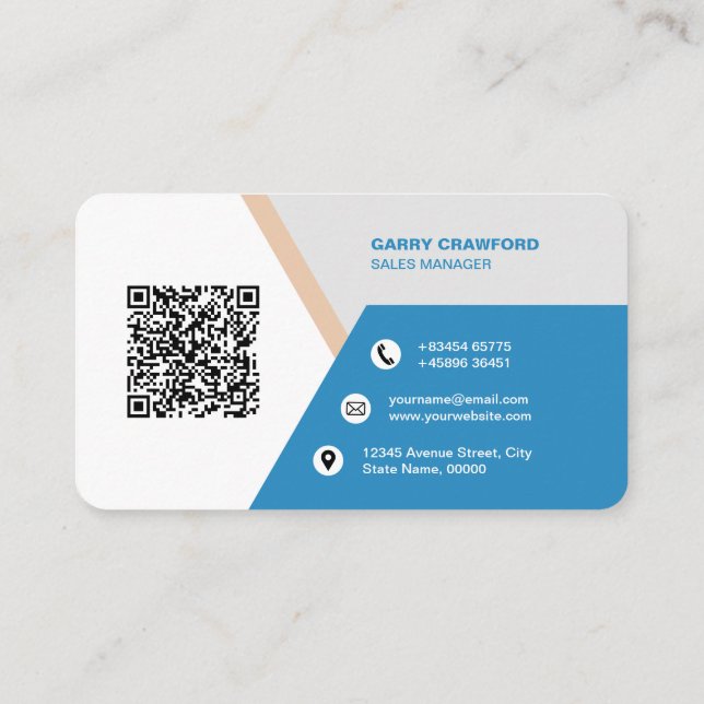 Professionell Modern QR Anpassningsbar Personlig f Visitkort (Baksida)