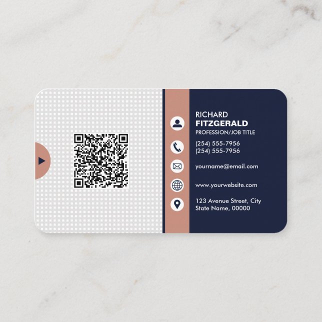 Professionell Modern QR Anpassningsbar Personlig f Visitkort (Baksida)