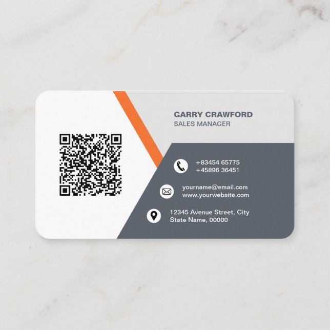 Professionell Modern QR Anpassningsbar Personlig f Visitkort (Baksida)