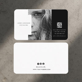 Professionell Modern QR-kod för svartvitt Visitkort