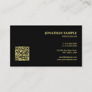 Professionell Modern QR-kod Minimalistisk Svart Oc Visitkort