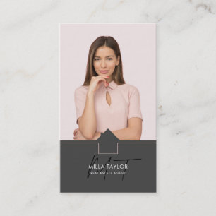 Professionell Modern Real Gods Monogram Photo Visitkort