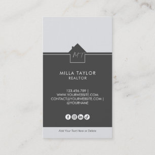 Professionell Modern Real Gods Monogram Photo Visitkort