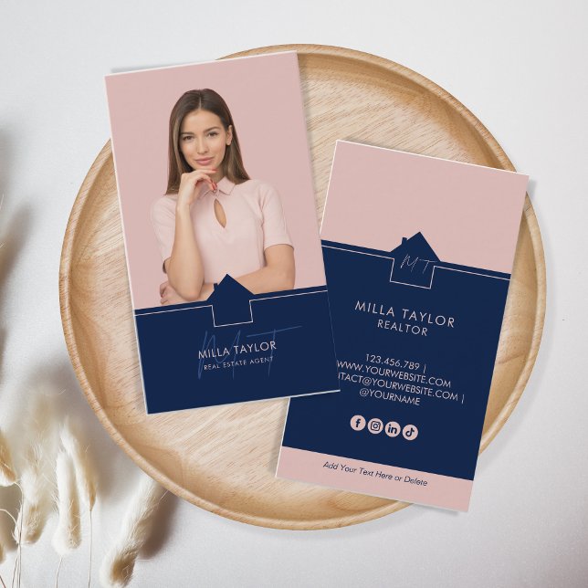 Professionell Modern Real Gods Monogram Photo Visitkort (Skapare uppladdad)