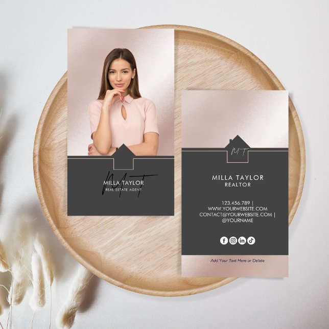 Professionell Modern Real Gods Monogram Photo Visitkort (Skapare uppladdad)