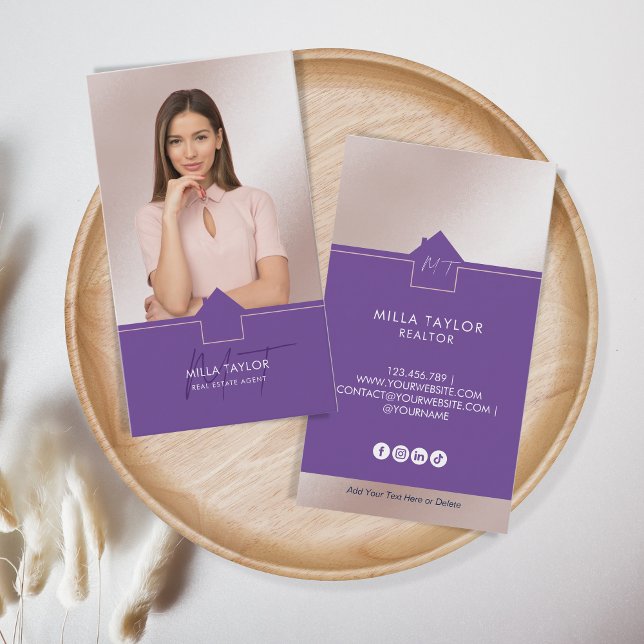 Professionell Modern Real Gods Monogram Photo Visitkort (Skapare uppladdad)