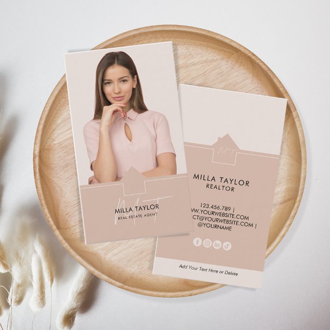 Professionell Modern Real Gods Monogram Photo Visitkort (Skapare uppladdad)