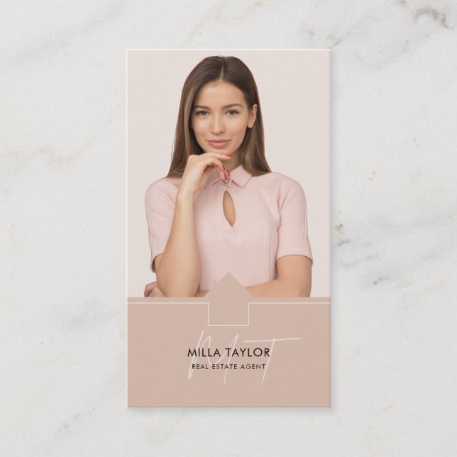 Professionell Modern Real Gods Monogram Photo Visitkort (Framsida)