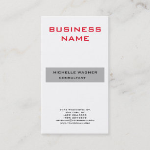 Professionell Modern Red Grått White Minimalist Visitkort