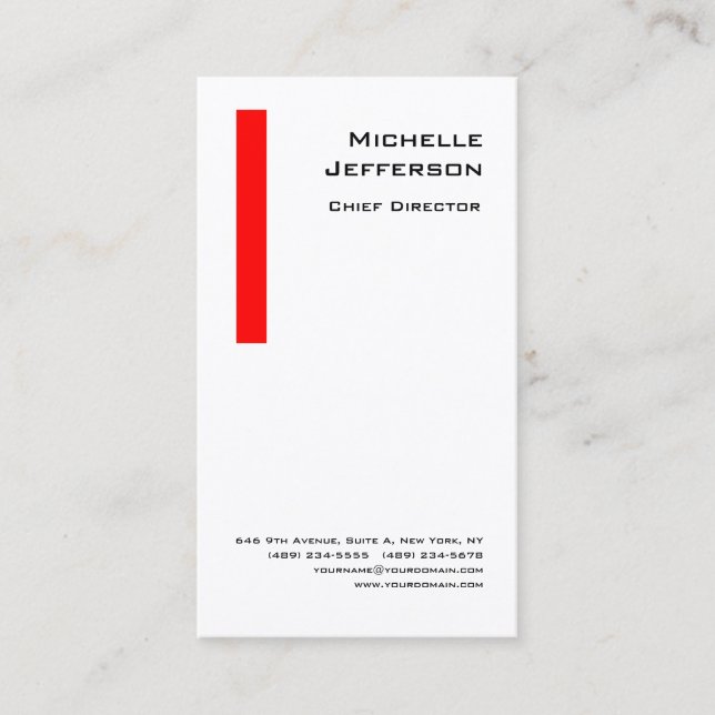 Professionell Modern Red White Visitkort (Framsida)