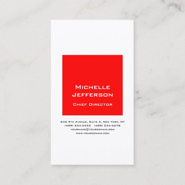 Professionell Modern Red White Visitkort (Framsida)