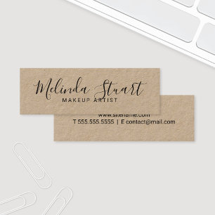 Professionell Modern Script Kraft Papper Mini Visitkort