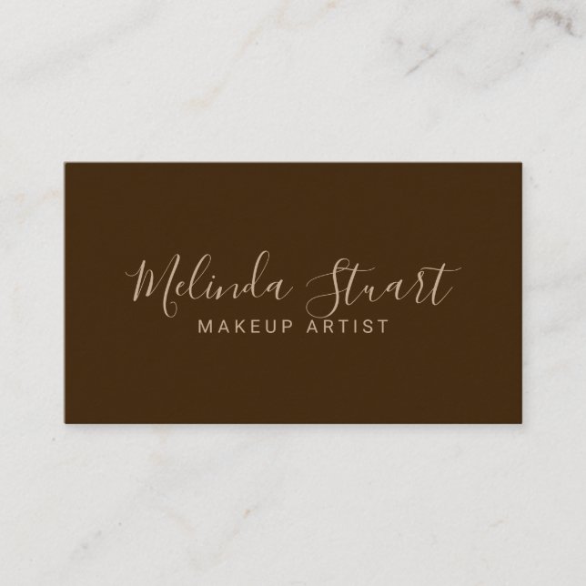 Professionell Modern Script Kraft Papper Visitkort (Framsida)