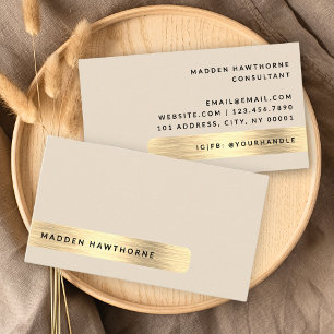 Professionell Modern Simple Faux Guld Brushed Meta Visitkort