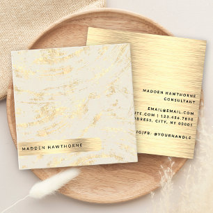 Professionell Modern Simple Guld Brushed Metall Fo Fyrkantigt Visitkort
