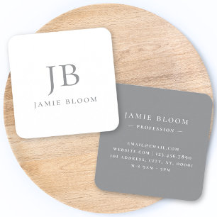 Professionell Modern Simple Monogram Initial Namn Fyrkantigt Visitkort