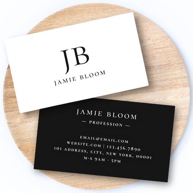 Professionell Modern Simple Monogram Initial Namn Visitkort (Skapare uppladdad)
