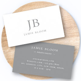 Professionell Modern Simple Monogram Initial Namn Visitkort