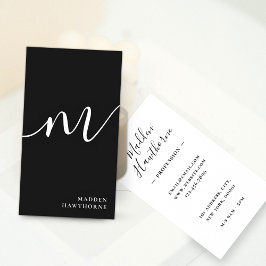Professionell Modern Simple Script Monogram Initia Visitkort