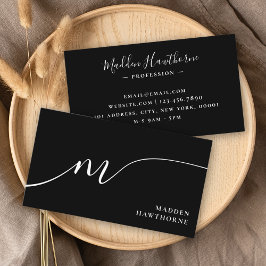 Professionell Modern Simple Script Monogram Initia Visitkort