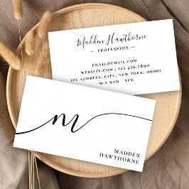Professionell Modern Simple Script Monogram Initia Visitkort