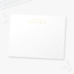 Professionell Modern skript Anteckningsblock<br><div class="desc">Professionell Modern anteckningsblock med namn i guld modernt teckensnitt i stil med anpassningsbar i guld modern sans serif font stil på vit bakgrund.

Vänligen notera:Detaljerna med folie är simulerade i designen.Ingen folie kommer att användas under tillverkningen av denna produkt.</div>