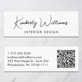 Professionell Modern skript QR-kod Mini Visitkort