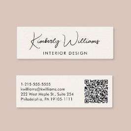 Professionell Modern skript QR-kodskapa Mini Visitkort