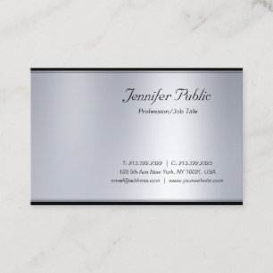 Professionell Modern Skript Silver Elegant Lyx Visitkort