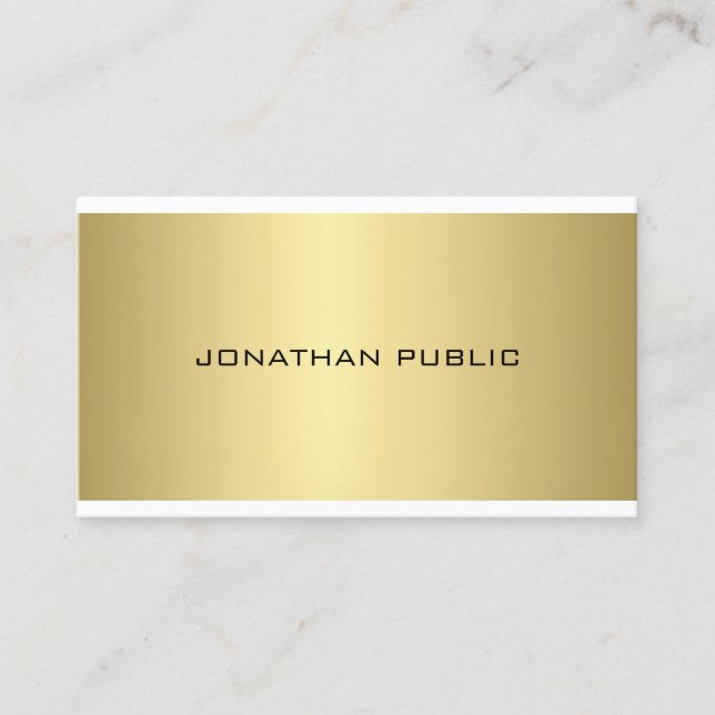 Professionell Modern Sleek Plain Guld-Elegant Visitkort (Framsida)