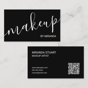 Professionell modern sminkkonstnär med script-font visitkort