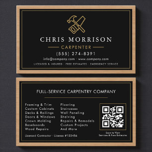 Professionell Modern Snickare Snickeri QR-kod Visitkort