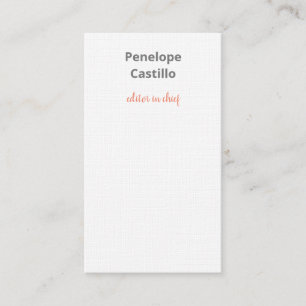 Professionell Modern Snyggt Calligraphy Linen Visitkort