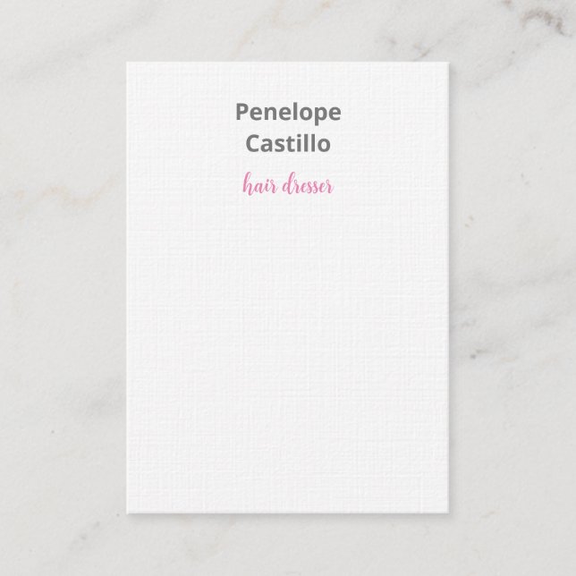 Professionell Modern Snyggt Calligraphy Linen Visitkort (Framsida)