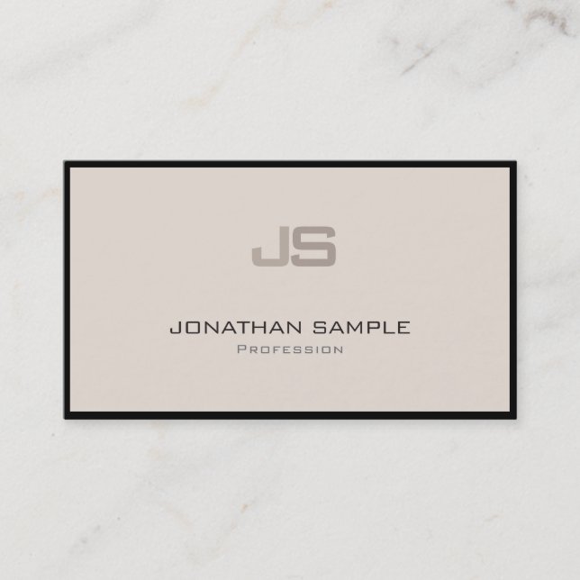 Professionell Modern Snyggt Monogram Plain Trendig Visitkort (Framsida)
