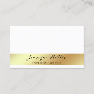 Professionell Modern Snyggt Vita Guld Chic Enkel Visitkort