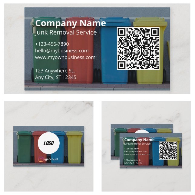 Professionell modern sophämtning  visitkort (Professional Modern Junk Removal Business Card
)