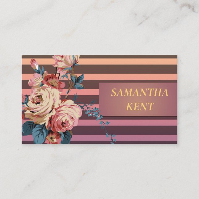 Professionell Modern söt blommigt Visitkort (Framsida)