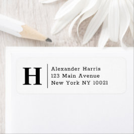 Professionell Modern Split Line Monogram Business Returadress Etikett