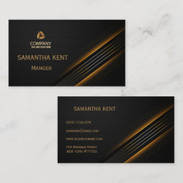Professionell Modern svart och guld Affärskort Visitkort